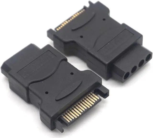 Alt view image 7 of 7 - Weastlinks 2 Pack 15Pin Sata Serial ATA Male to Molex IDE 4 Pin Female M-F Hard Drive Adapter Power Cable Line Power