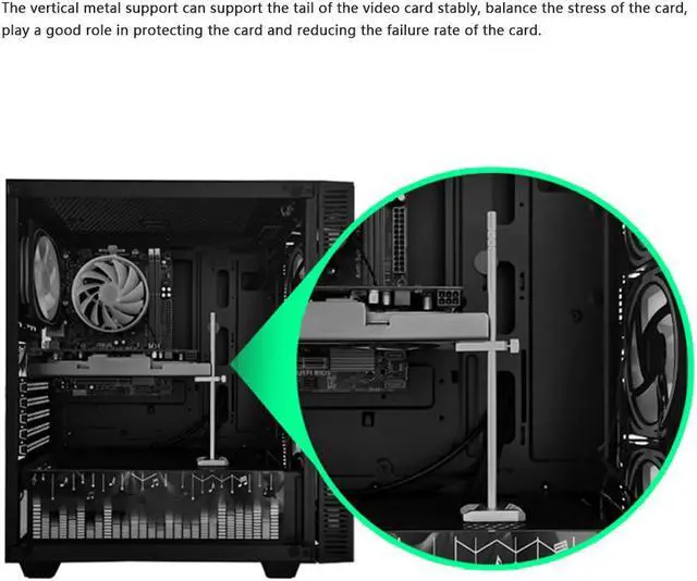 Alt view image 3 of 7 - Weastlinks Aluminum Alloy Graphics Video Stand GPU Support Jack Desktop PC Case Video Cards Holder Bracket Cooling Kit CM-VT192