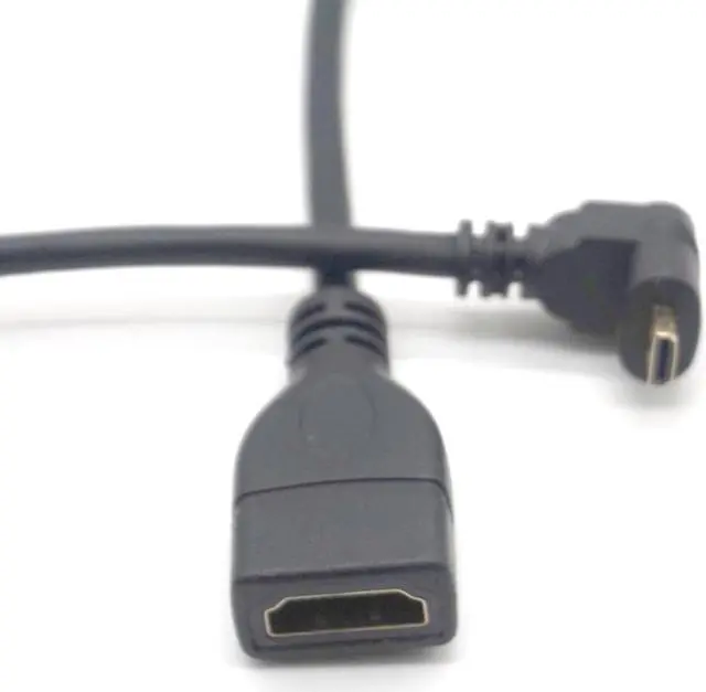 Alt view image 7 of 7 - Weastlinks 90 Degree Micro HDMI Male to HDMI Female Adapter Cable Up Down Left Right Angle 90 Degree HDMI Converter for PC HDTV Projector