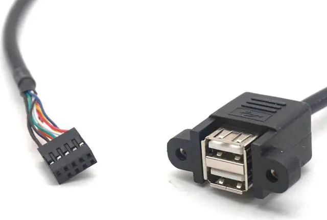 Alt view image 2 of 6 - Weastlinks 2PCS Chassis Motherboard DuPont 2.0 9Pin to USB2.0 Dual Port Bezel Extension Cable 9Pin 2.0mm to 2 port USB2.0