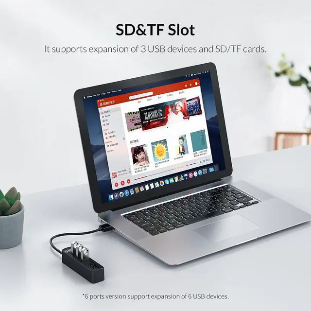 Alt view image 3 of 7 - Weastlinks 3 Port USB 3.0 2.0 Hub Expander Adapter TF SD Card Reader All In One For PC Computer