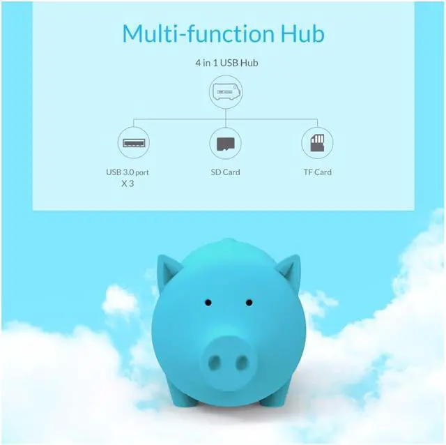 Alt view image 3 of 7 - Weastlinks 4 Ports USB 3.0 OTG Hub USB Splitter Support TF SD Card Reader for Laptop PC USB3.0 HUB