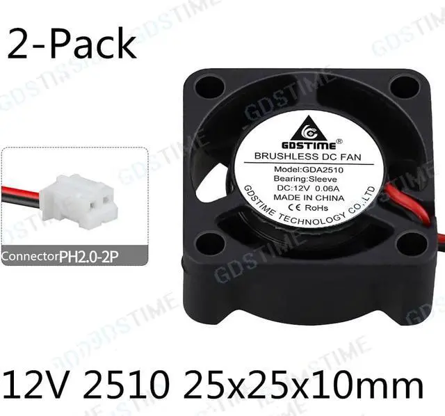 Main image of Weastlinks 2Pcs DC 5V 12V 24V Fan 25MM 25x25x10MM Laptop Ultrathin Brushless Axial Cooling Fan 2510 Fan