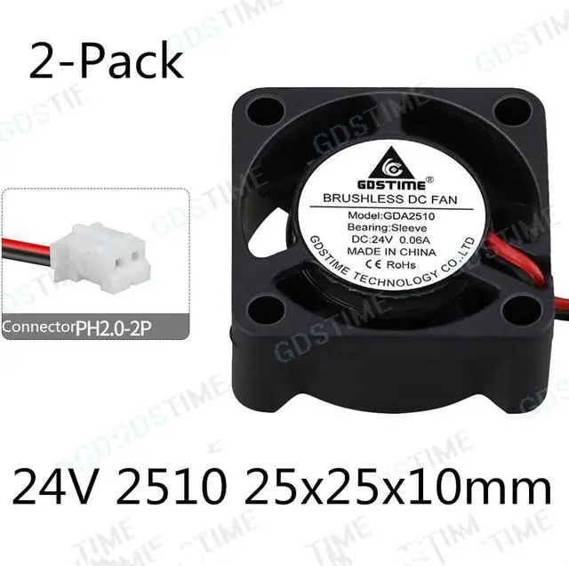 Main image of Weastlinks 2Pcs DC 5V 12V 24V Fan 25MM 25x25x10MM Laptop Ultrathin Brushless Axial Cooling Fan 2510 Fan