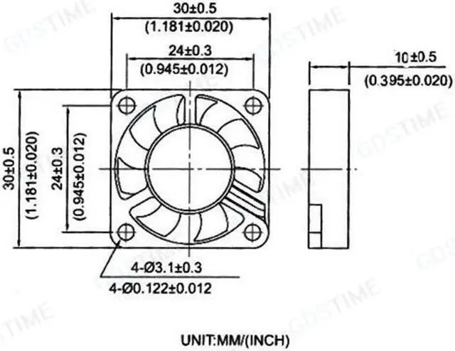 Alt view image 6 of 6 - Weastlinks 2Pcs DC 5V 12V Fan 30MM 3010 30x30x10mm Laptop Ultrathin Brushless Axial Cooling Fan 3010 Fan PH2.0