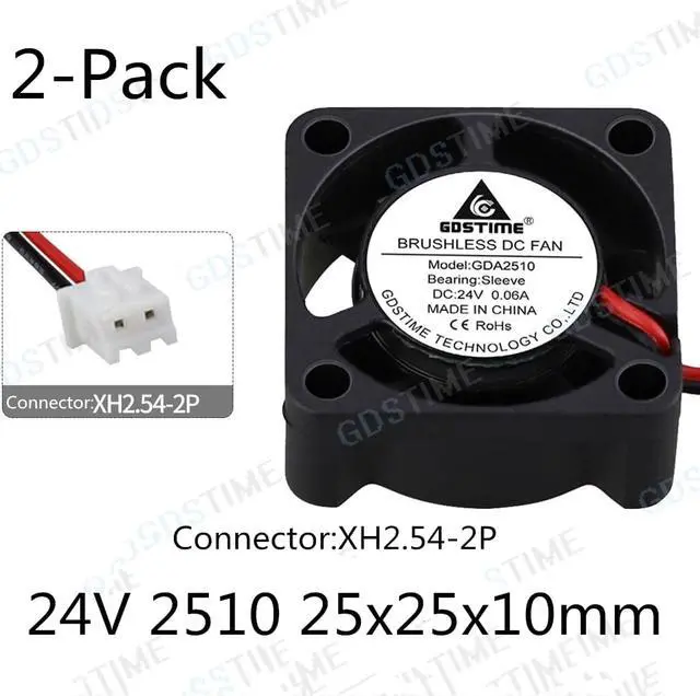 Main image of Weastlinks 2Pcs DC 5V 12V 24V Fan 25MM 25x25x10MM Laptop Ultrathin Brushless Axial Cooling Fan 2510 Fan XH2.54