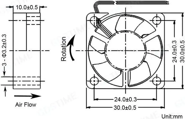 Alt view image 6 of 6 - Weastlinks 2Pcs DC 5V 12V Fan 30MM 3010 30x30x10mm Laptop Ultrathin Brushless Axial Cooling Fan 3010 Fan XH2.54