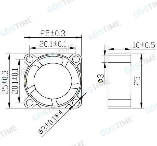 Alt view image 4 of 6 - Weastlinks 2Pcs DC 5V 12V 24V Fan 25MM 25x25x10MM Laptop Ultrathin Brushless Axial Cooling Fan 2510 Fan XH2.54