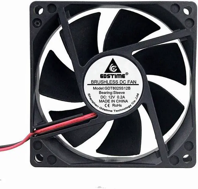 Alt view image 4 of 5 - Weastlinks 2PCS DC 12V Fan 8cm 80mm 8025 80x80x25mm Ultrathin Brushless Axial Cooling Fan 8025 Fan 3Pin 4Pin USB Fan Grill Net