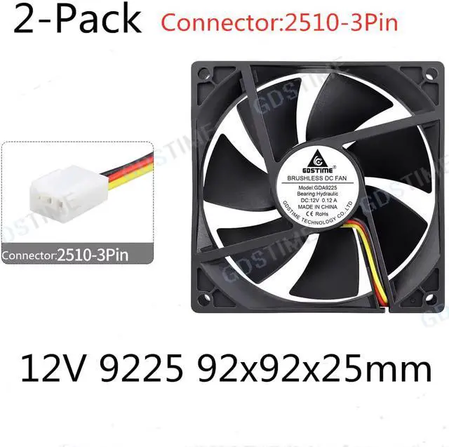 Main image of Weastlinks DC 12V 24V 48V Fan 9cm 92mm 9225 92x92x25mm Ultrathin Brushless Axial Cooling Fan 9225 Fan 2Pin Dual Ball USB Fan Grill Net
