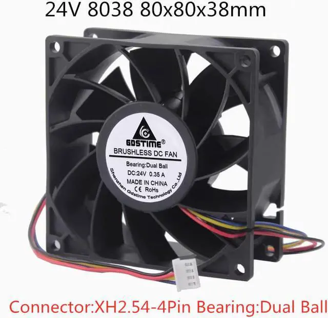 Main image of Weastlinks DC 12V 24V Fan 8cm 80mm 8038 80x80x38mm High-speed Dual Ball Cooling Fan 8038 Fan 4Pin Fan Grill Net