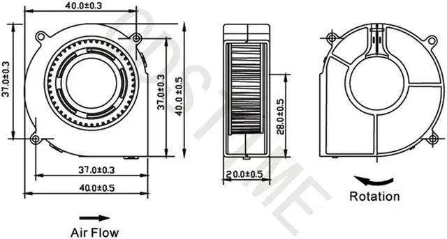 Alt view image 4 of 4 - Weastlinks 2PCS 4020 DC Blower Fan 5V 12V 24V 40x40x20mm Miniature Ultra-Thin Brushless Blower Fan Turbofan 40MM Cooler Cooling Fan Blower Fan