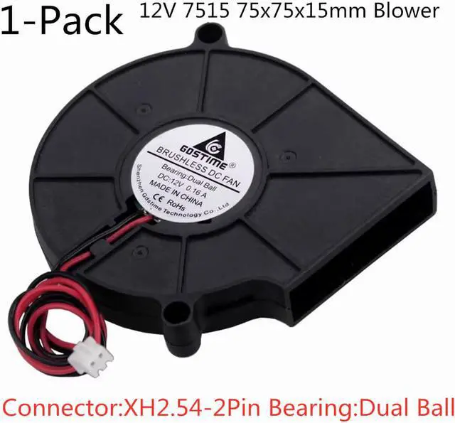 Weastlinks 2PCS 7515 DC Blower Fan 5V 12V 24V 75x75x15mm Brushless