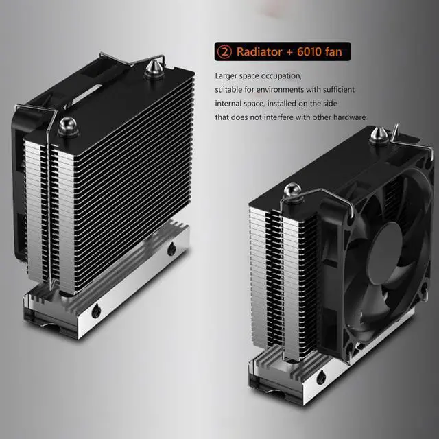 Alt view image 4 of 7 - Weastlinks M.2-THREE M2 2280 Solid State Hard Disk Heat Sink with 6010 Fan SSD Radiator PCI-E 4.0/5.0 Aluminum Heatsink Cooling Thermal Pad