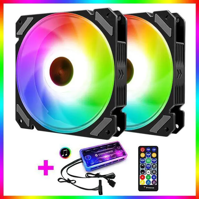 Main image of Weastlinks 120mm 12cm RGB Case Fan Desktop Computer Silent + IR Remote Adjustable Speed Cooling 5V 3Pin ARGB Cooler Radiator