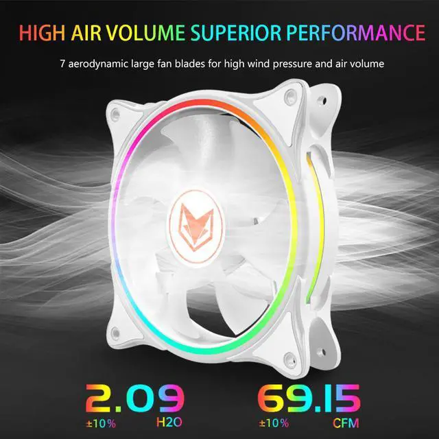 Alt view image 5 of 7 - Weastlinks 120MM PC Case Cooling Fan 4PIN PWM Temperature Control 5V 3PIN ARGB AURA SYNC Chassis Cooler Fan 12cm Ventilador