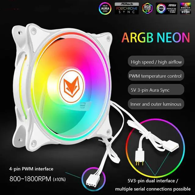 Main image of Weastlinks 120MM PC Case Cooling Fan 4PIN PWM Temperature Control 5V 3PIN ARGB AURA SYNC Chassis Cooler Fan 12cm Ventilador