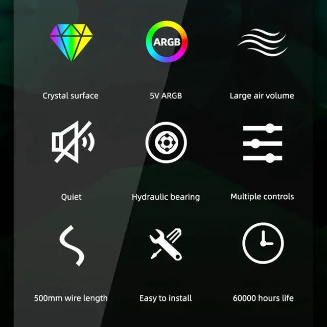 Alt view image 6 of 7 - Weastlinks 120mm PC Computer Case Fan RGB Cooler Heatsink 12cm Aura Sync Silent Cooling Fan 6PIN Rainbow Music ARGB Controller