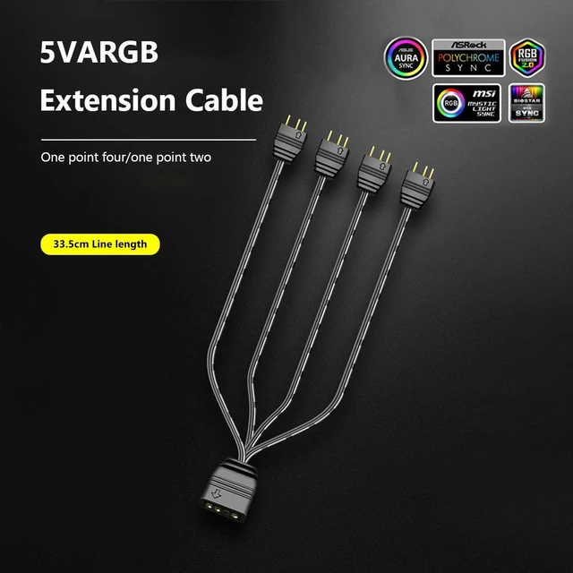Alt view image 4 of 7 - Weastlinks AR-1 RGB Controller Cable 5V 3 Pin 3pin to SATA ARGB Mini Controller HUB Adapter for PC Fan Cooling Fan Light Strip