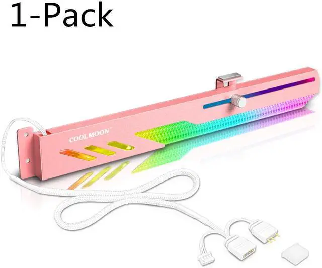 Alt view image 2 of 7 - Weastlinks GT8 Graphics Card Bracket 5V ARGB LED Light Bar Synchronous Horizontal Chassis GPU Support VGA Holder Video Card Stand