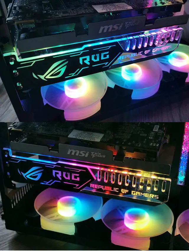 Alt view image 7 of 7 - Weastlinks RGB LED Light Graphics Card Bracket 25cm/28cm 5V Small 4PIN GPU Support VGA Holder for Computer Chassis PC Accessories