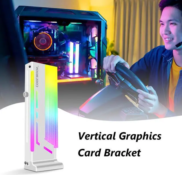 Alt view image 7 of 7 - Weastlinks 5V 3Pin ARGB VGA Bracket 12pcs LED Vertical GPU Support RGB Computer Graphics Video Card Stand Holder PC Accessories