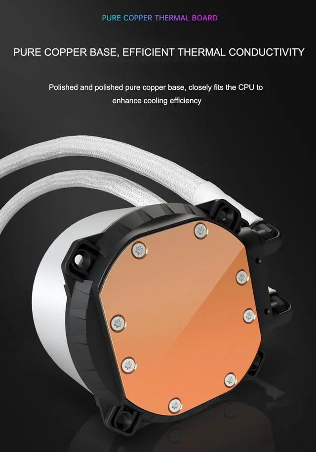 Alt view image 2 of 7 - Weastlinks 5V 3Pin ARGB Water Cooling for LGA1700/115X/2011/AM4 240mm Diamond Style AIO CPU Cooler Liquid Ventilador PWM Radiator