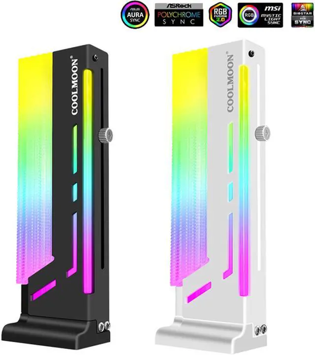Alt view image 2 of 7 - Weastlinks 5V 3Pin ARGB VGA Bracket 12pcs LED Vertical GPU Support RGB Computer Graphics Video Card Stand Holder PC Accessories