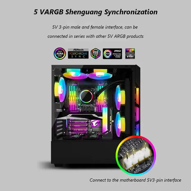 Alt view image 4 of 7 - Weastlinks 5V 3Pin ARGB VGA Bracket 12pcs LED Vertical GPU Support RGB Computer Graphics Video Card Stand Holder PC Accessories
