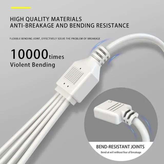 Alt view image 3 of 7 - Weastlinks Motherboard 5V 3PIN ARGB Extension Cable Adapter 1 to 2 3 4 RGB Splitter Cable for MSI ASUS ASRock GIGABYTE AURA SYNC