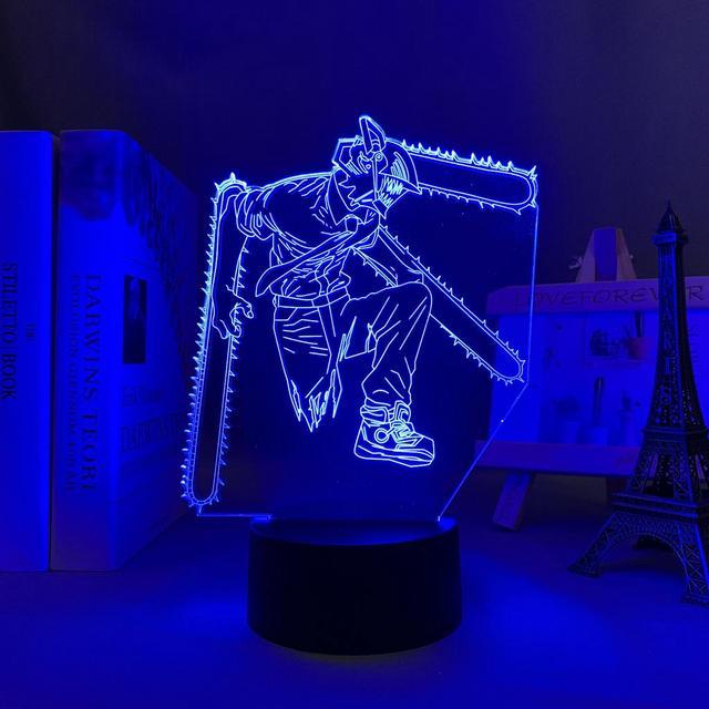 Weastlinks 3D LED Lamp Anime Chainsaw Man for Bedroom Decoration