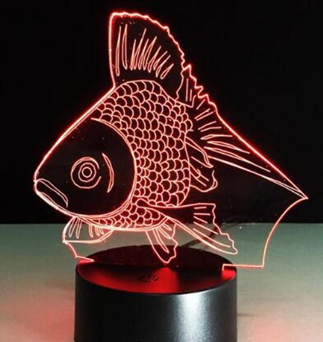 Weastlinks 3D LED Night Light Go Fishing 7 Color Change LED Lights USB  Novelty Lamp Children's Night Light Atmosphere LED Desk Lamp 