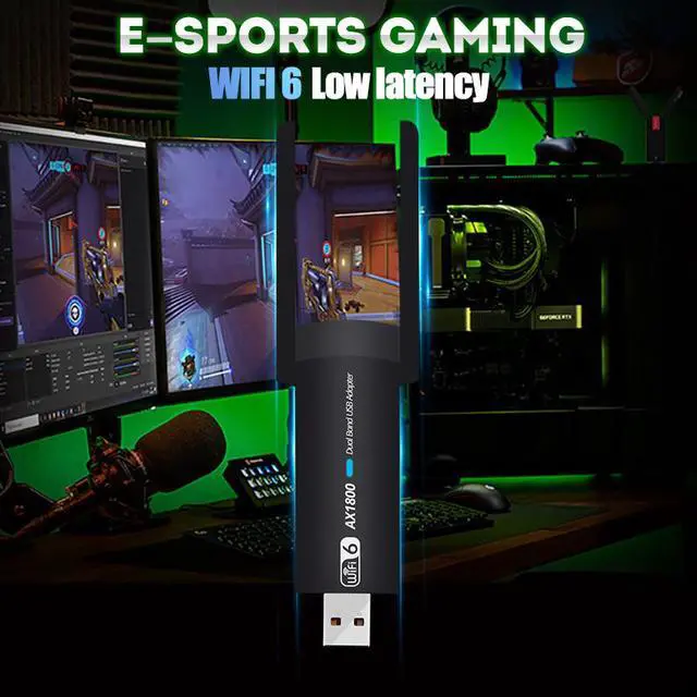 Alt view image 7 of 7 - Weastlinks 1800Mbps WiFi 6 USB Adapter Wireless Network Card USB 3.0 WiFi6 Dongle USB LAN Ethernet Dual Band 2.4G/5.8G For PC Laptop Win 10