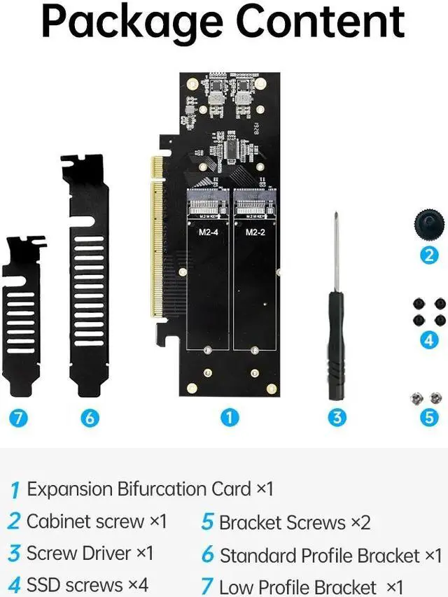 Alt view image 7 of 7 - Weastlinks 4 SSD M.2 X16 PCIe 4.0 X4 Expansion Card with Heatsink, Supports 4 NVMe M.2 2280 up to 256Gbps, Support Bifurcation Raid