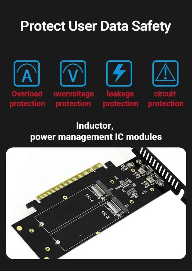 Alt view image 3 of 7 - Weastlinks 4 SSD M.2 X16 PCIe 4.0 X4 Expansion Card with Heatsink, Supports 4 NVMe M.2 2280 up to 256Gbps, Support Bifurcation Raid