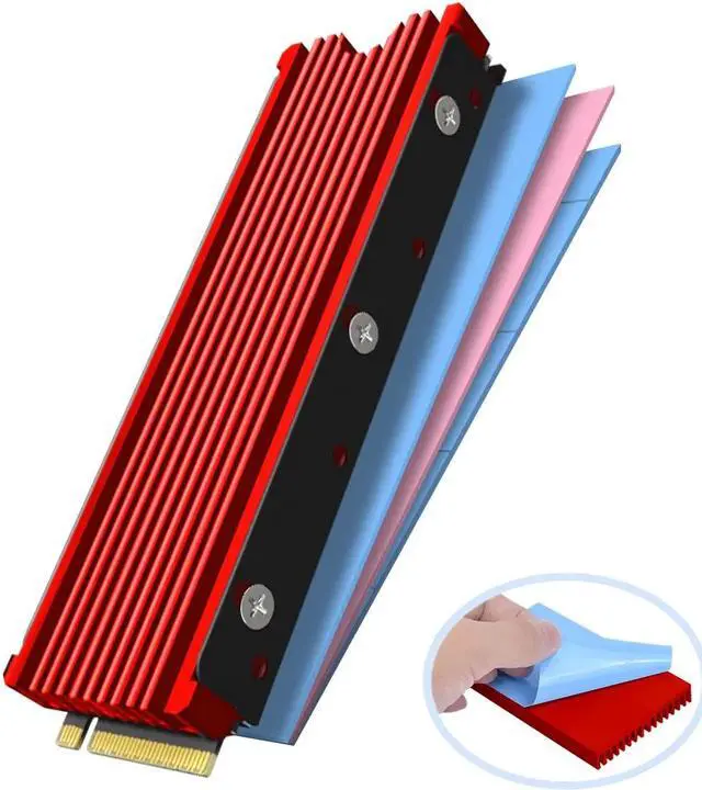 Main image of Weastlinks M.2 2280 SSD Heatsink Support PS5 PC NVME NGFF 2280 SSD Double-Sided Heat Sink Cooling with Thermal Silicone Pads Cooler