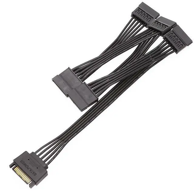 Alt view image 5 of 7 - Weastlinks 2pcs New SATA 15Pin M 1 to 5 SATA 15Pin F Hard Drive Power Supply Splitter Cable Cord for DIY PC Sever 15-pin Power Adapter 60CM Wire