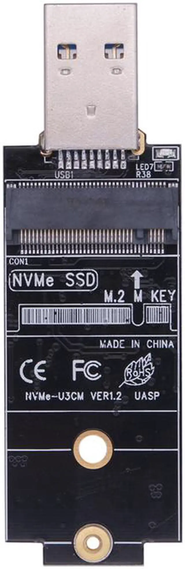 Alt view image 5 of 7 - Weastlinks NVME Case Enclosure SSD NVME to USB Adapter M.2 NVMe Box 10Gbps USB3.1 Type-A PCIe M2 SSD Case Enclosure For 2230 2242 SSD Drive