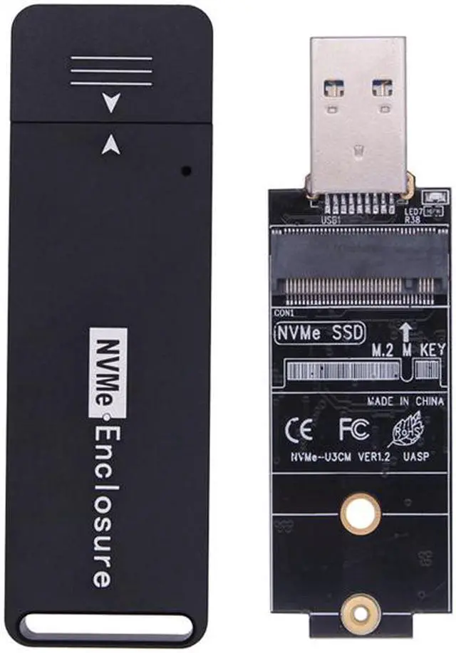 Alt view image 2 of 7 - Weastlinks NVME Case Enclosure SSD NVME to USB Adapter M.2 NVMe Box 10Gbps USB3.1 Type-A PCIe M2 SSD Case Enclosure For 2230 2242 SSD Drive