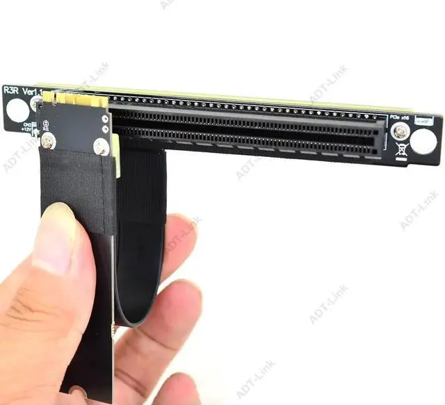 Alt view image 6 of 7 - Weastlinks 32G/bps PCI-e 16x To M2 M.2 NGFF NVMe Key-M 2230 2242 2260 2280 Riser Card Gen3.0 Cable PCIe x16 Extender with Sata Power Cable