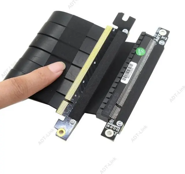 Alt view image 3 of 7 - Weastlinks PCIe x16 to x16 adapter Cable graphics video cards extension 90 Degree Angled design for ITX motherboard chassis mini pc-case