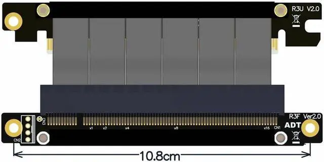Alt view image 7 of 7 - Weastlinks PCIe x16 to x16 adapter Cable graphics video cards extension 90 Degree Angled design for ITX motherboard chassis mini pc-case