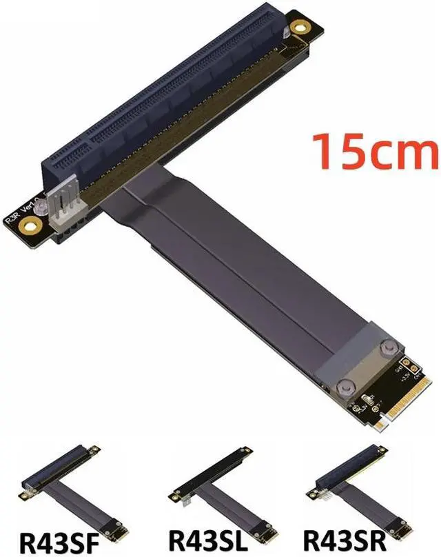 Alt view image 2 of 7 - Weastlinks 32G/bps PCI-e 16x To M2 M.2 NGFF NVMe Key-M 2230 2242 2260 2280 Riser Card Gen3.0 Cable PCIe x16 Extender with Sata Power Cable