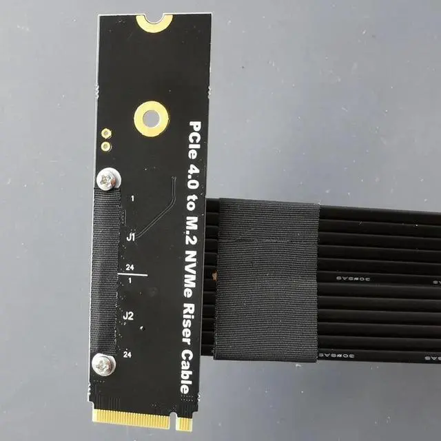 Alt view image 6 of 7 - Weastlinks PCI-E 4.0 16x PCIe x16 Extender to M2 M.2 NVMe M-Key Riser Card Extension Cord Gen4.0 64Gbps with Sata Power Cable