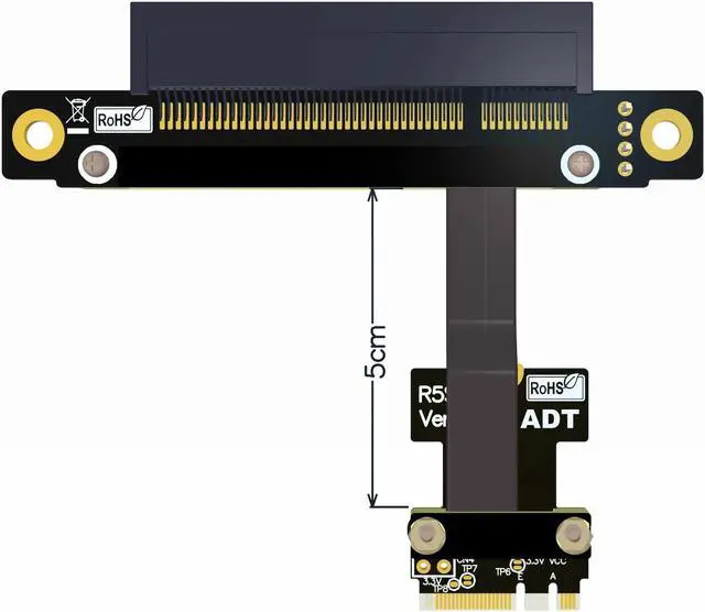Alt view image 7 of 7 - Weastlinks M.2 Key A.E. WiFi To PCI Express X1 X4 X8 X16 Extension Cable Riser PCI-E 3.0 4.0 1x 4x 8x 16x NGFF M2 Adapter Cable