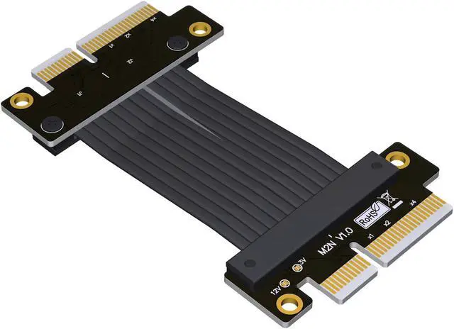 Alt view image 6 of 7 - Weastlinks PCI-E 3.0 4.0 x4 Extender Cable to Female TX-RX Signal Docking PCI Express Jumper Board to Board Riser Card Connect Adapter