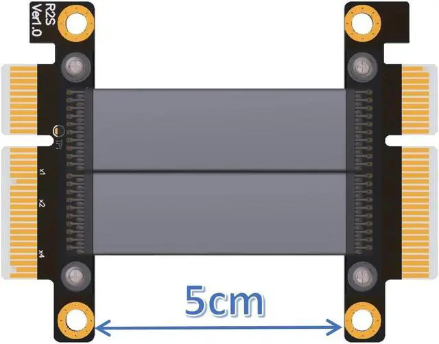 Alt view image 7 of 7 - Weastlinks PCI-E 3.0 4.0 x4 Extender Cable to Female TX-RX Signal Docking PCI Express Jumper Board to Board Riser Card Connect Adapter