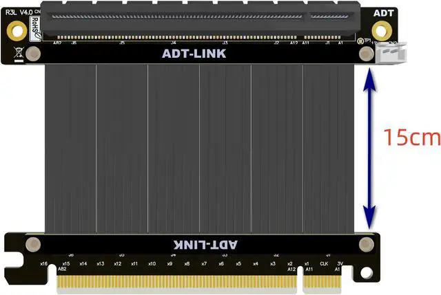 Alt view image 7 of 7 - Weastlinks Riser Cable PCIe 4.0 X16 PCIe 4.0 Compatible, EMI Shielded 30 AWG, Protective ABS Casing For Graphics Card