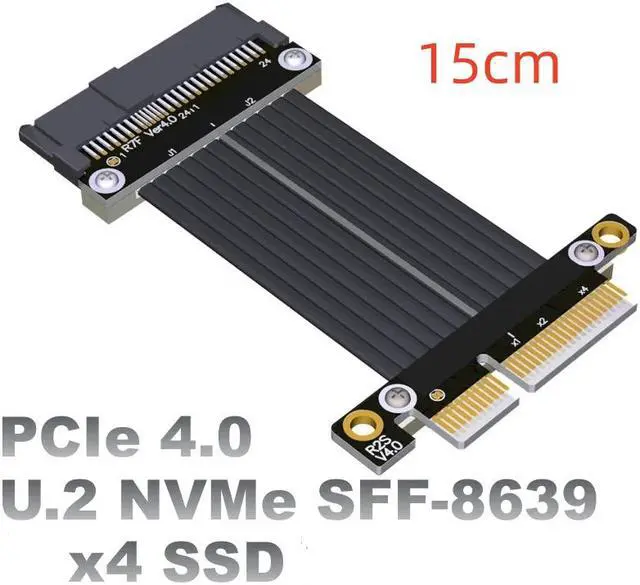 Alt view image 2 of 4 - Weastlinks Riser U.2 Interface U2 To PCI-E 4.0 X4 SFF-8639 NVMe Solid State Transfer Extension Data Gen4.0 Cable 4 PCIe 4x