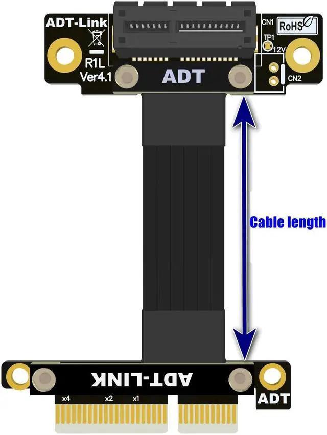 Alt view image 2 of 3 - Weastlinks PCI Express 4.0 X4 To X1 Slot PCIe 4.0 Extension Cable PCI Express 4.0 Riser X4 To X1 Slot